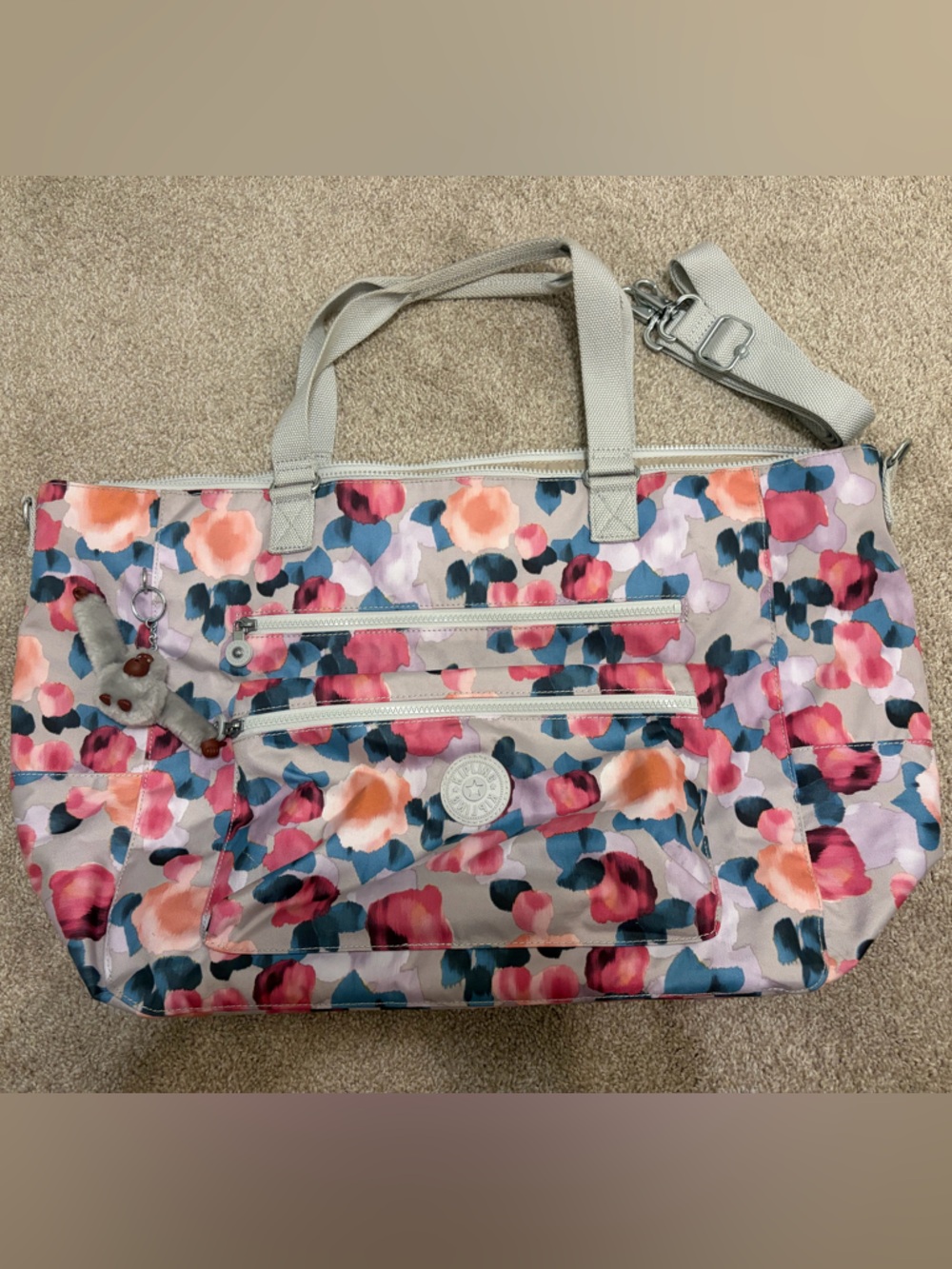 RARE Kipling Isaac Weekender Tote Bag with Adjustable Strap & Trolley Sleeve
